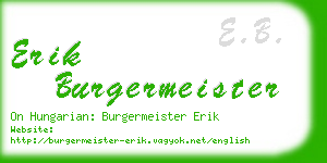 erik burgermeister business card